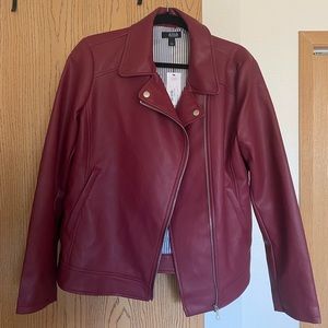 Dark Cherry Leather Jacket